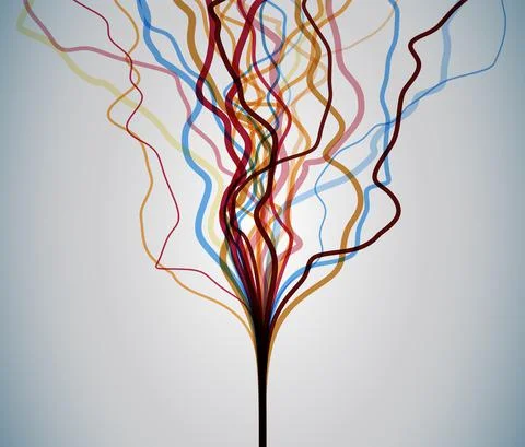 Big data visualization. Information analytics concept. Abstract stream 스톡 일러스트