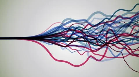 Big data visualization. Information analytics concept. Abstract stream Stock Illustration