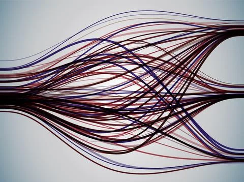 Big data visualization. Information analytics concept. Abstract stream Illustrazione stock