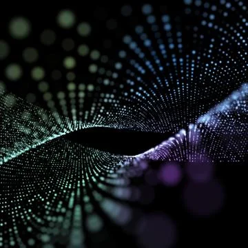 Big data visualization. Information Tide series. Arrangement of fractal wave Stock-Illustration