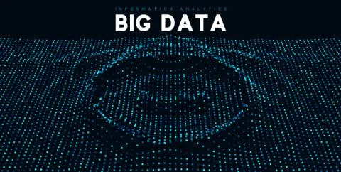 Big data visualization. Information wave technology. Illustrazione stock