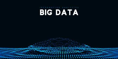 Big data visualization. Information wave technology. Stock Illustration