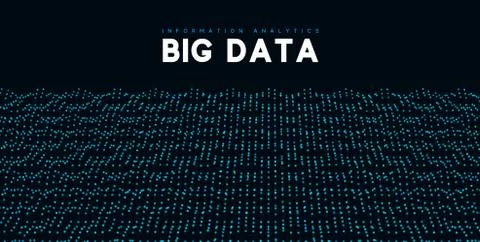 Big data visualization. Information wave technology. Stock Illustration