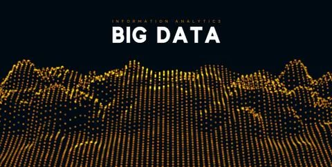 Big data visualization. Information wave technology. Stock Illustration