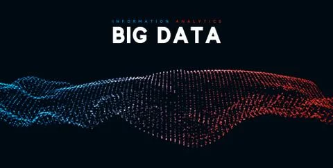 Big data visualization. Information wave technology. Stock Illustration