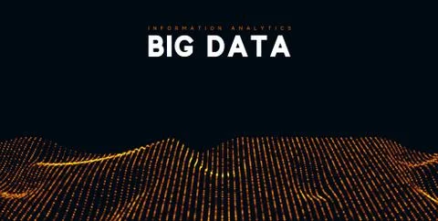 Big data visualization. Information wave technology. Illustrazione stock