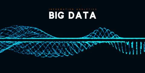 Big data visualization. Information wave technology. Stock Illustration