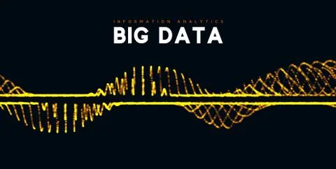Big data visualization. Information wave technology. Stock Illustration