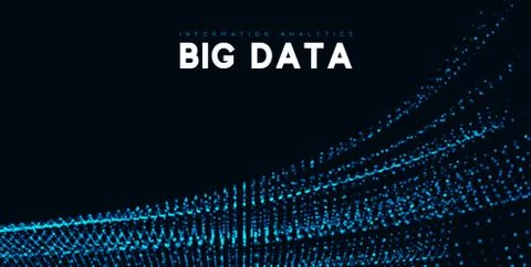 Big data visualization. Information wave technology. Stock Illustration