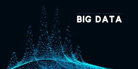 Big data visualization. Information wave technology. Stock Illustration