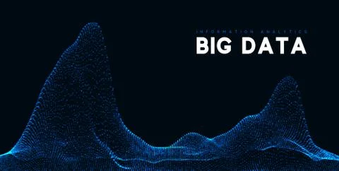 Big data visualization. Information wave technology. Stock Illustration