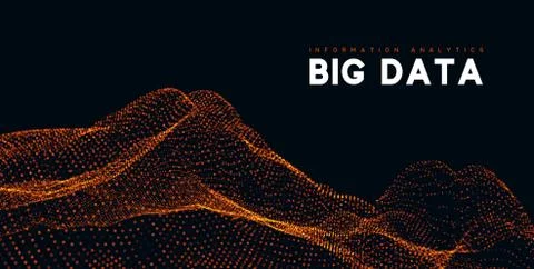 Big data visualization. Information wave technology. Stock Illustration