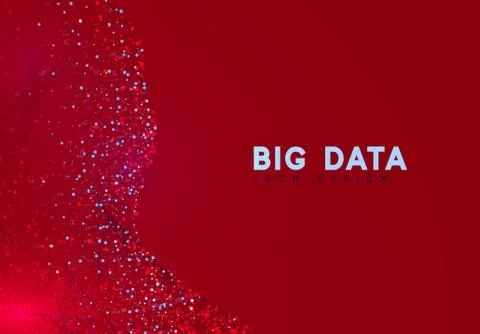 Big data visualization. Information wave technology. Stock Illustration