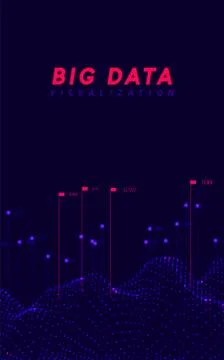 Big data visualization. Information wave technology. Stock Illustration