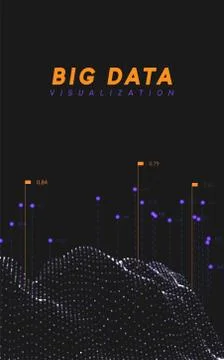 Big data visualization. Information wave technology. Stock Illustration