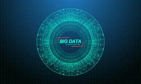 Big Data Visualization Logo Template concept. Quantum Computing Technology Stock Illustration