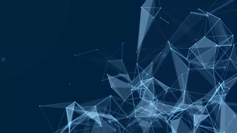 Big data visualization. Network connection structure  of points and lines. Stock Footage 165211188
