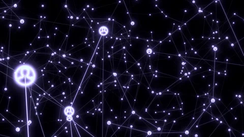 Big data visualization Network connection structure 3D Stock Footage 255553444