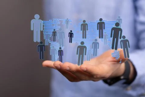 A  Big data visualization. Network connection structure network Stock Photos