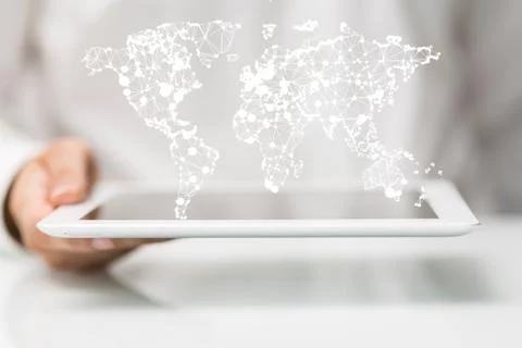 A  Big data visualization. Network connection structure network Stock Photos