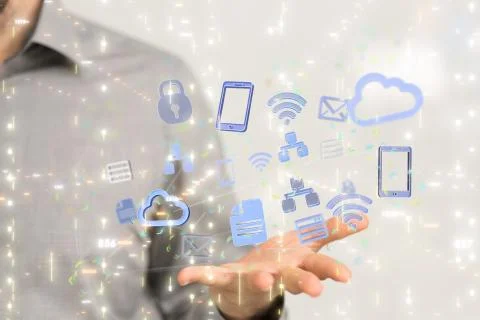 A Big data visualization. Network connection structure 写真素材
