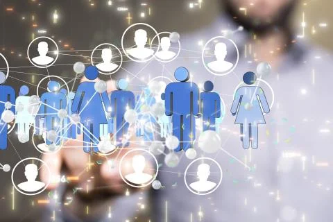 A Big data visualization. Network connection structure 스톡 사진