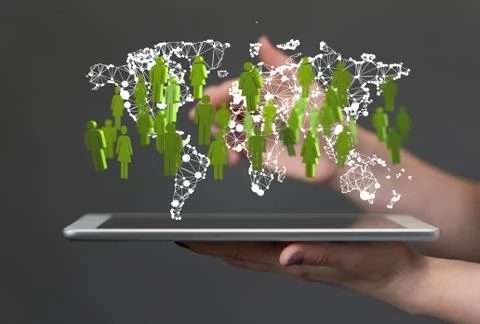 A  Big data visualization. Network connection structure network Stock Photos