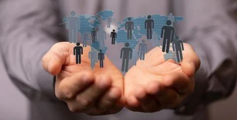 A  Big data visualization. Network connection structure network Stock Photos