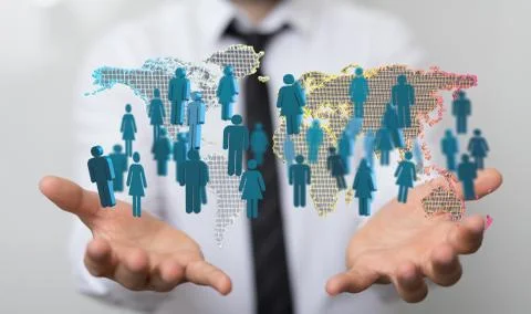 A  Big data visualization. Network connection structure network Stock Photos