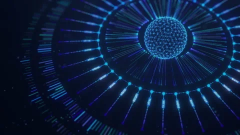 Big data visualization in sphere shape technology abstract background, data i Stock Footage 159041606