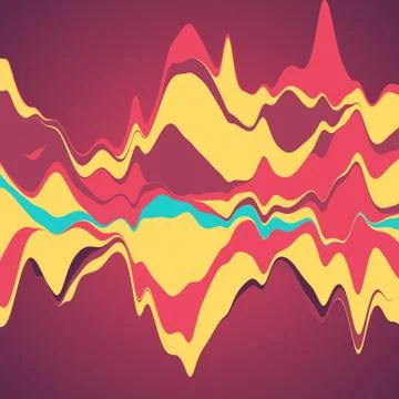 Big data visualization. Streamgraph. Futuristic infographic. Inf Illustrazione stock