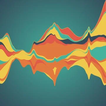 Big data visualization. Streamgraph. Futuristic infographic. Inf Illustrazione stock