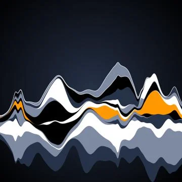 Big data visualization. Streamgraph. Futuristic infographic. Inf Illustrazione stock