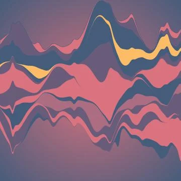 Big data visualization. Streamgraph. Futuristic infographic. Inf Stock Illustration