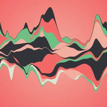 Big data visualization. Streamgraph. Futuristic infographic. Inf Illustrazione stock