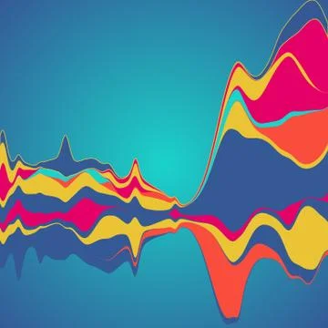 Big data visualization. Streamgraph. Futuristic infographic. Inf Illustrazione stock