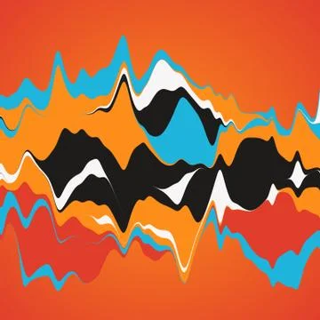 Big data visualization. Streamgraph. Futuristic infographic. Inf Illustrazione stock