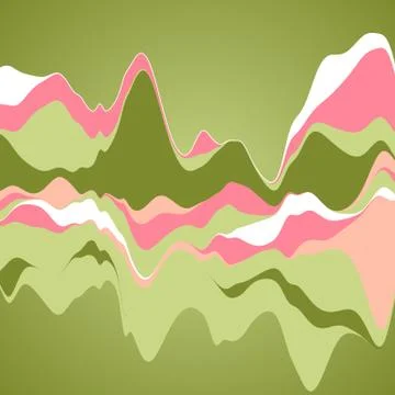 Big data visualization. Streamgraph. Futuristic infographic. Inf Illustrazione stock