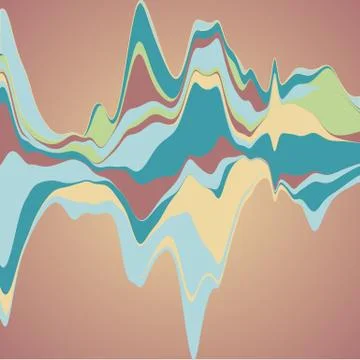 Big data visualization. Streamgraph. Futuristic infographic. Inf Illustrazione stock