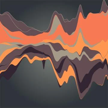 Big data visualization. Streamgraph. Futuristic infographic. Inf Illustrazione stock