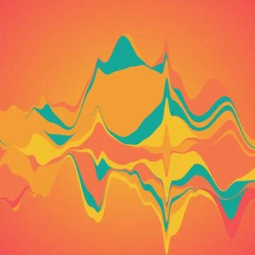 Big data visualization. Streamgraph. Futuristic infographic. Inf Stock Illustration