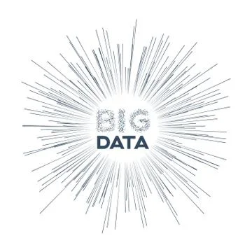 Big data visualization vector concept with data flow. Data analysis, selection Stockillustratie