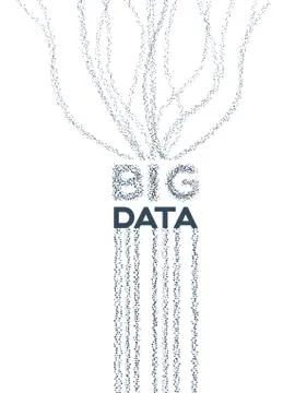 Big data visualization vector concept with data flow. Data analysis, selection 库存插图