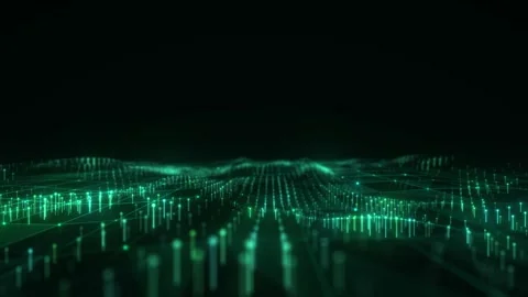 Big data visualization. Visual information. Computer code. Data networks. Stock-Footage 194447214