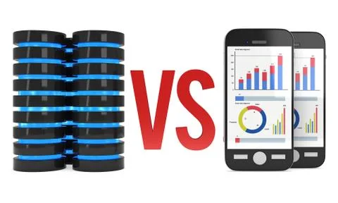 Big Data VS Small Data Illustrazione stock