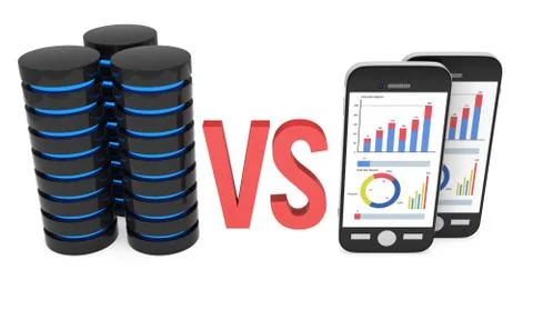 Big Data VS Small Data Illustrazione stock