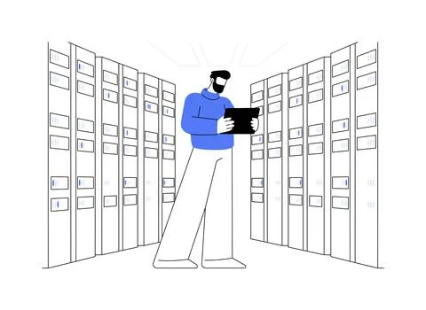 Big data warehouse storage abstract concept vector illustration. Stock Illustration