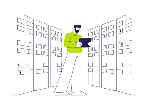 Big data warehouse storage abstract concept vector illustration. 스톡 일러스트
