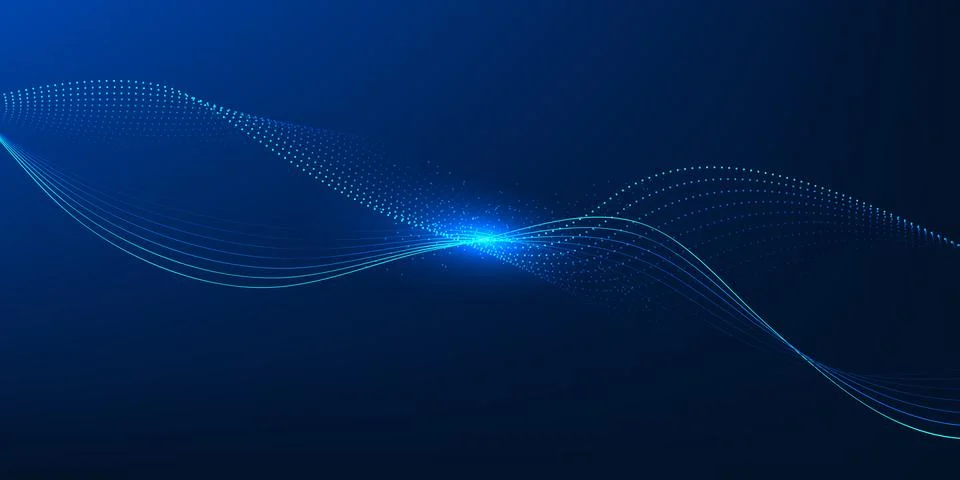 Big Data Wave Line Network Visualization, Digital Information Flow, Abstrac.. 스톡 일러스트