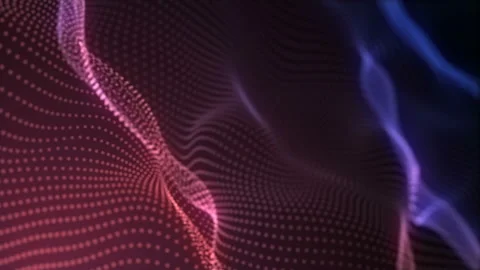 Big data wave of particles. Futuristic neon glowing surface. Stock Footage 112107165